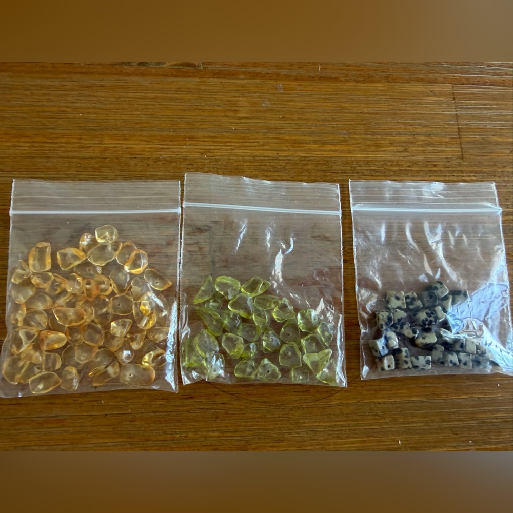 Dalmation Jasper, Citrine & Peridot Gemstone Chip Beads for Jewelry Craft Making